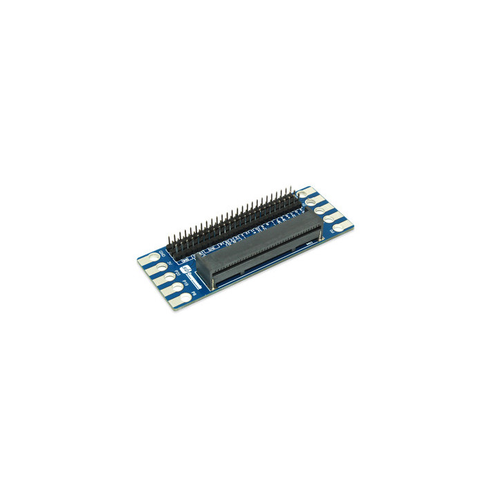 Vu coté connecteur Edge de la platine breakout pour micro:bit