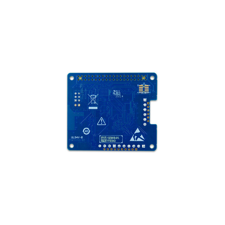Vue de dessous de platine DIgilent® mesure de tension DAQ HAT MCC128 pour Raspberry PI