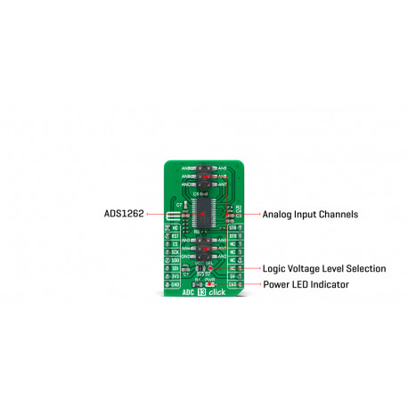 Détail du convertisseur ADC 13 click - MIKROE-4743