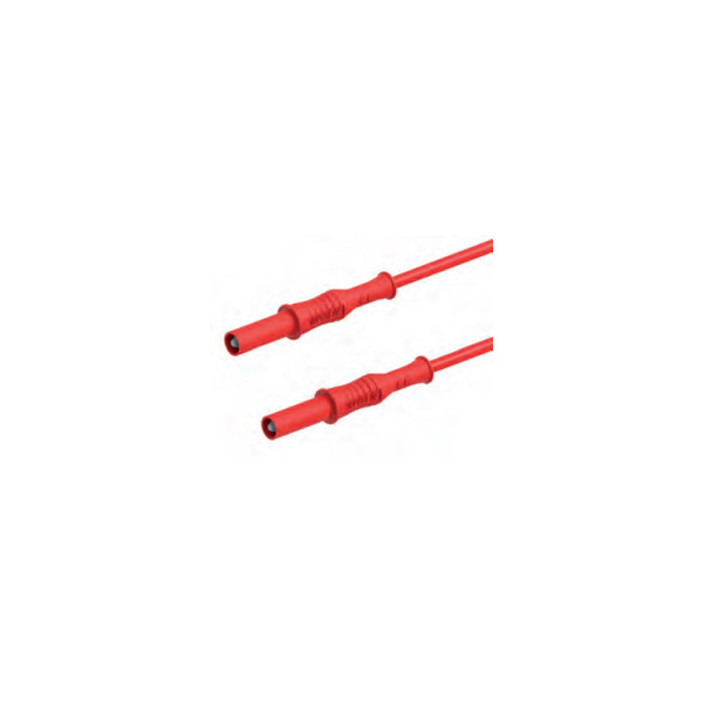 Cordon IEC rouge banane mâle vers mâle (50 cm)