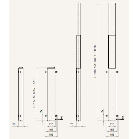 Dimensions des motorisations ascenseur TV lift Dimensions des motorisations ascenseur TV lift