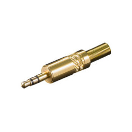 Connecteur jack 3,5mm mâle stéréo doré  - 1