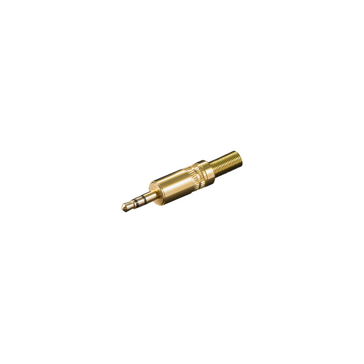 Connecteur jack 3,5mm mâle stéréo doré  - 1