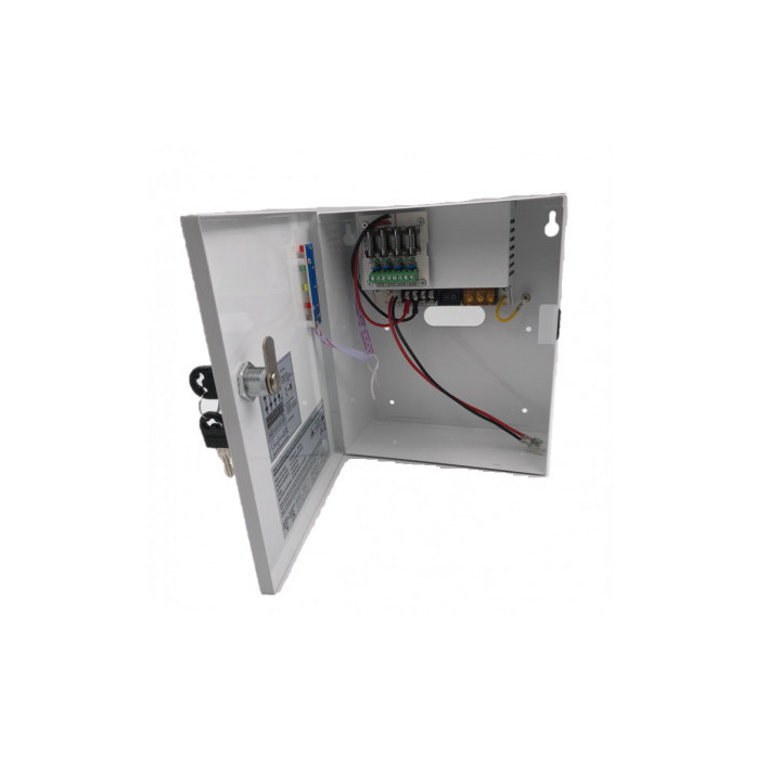 Vue intérieure de l'alimentation secourue 12Vcc 4x1,25A (MB6012BC-04)