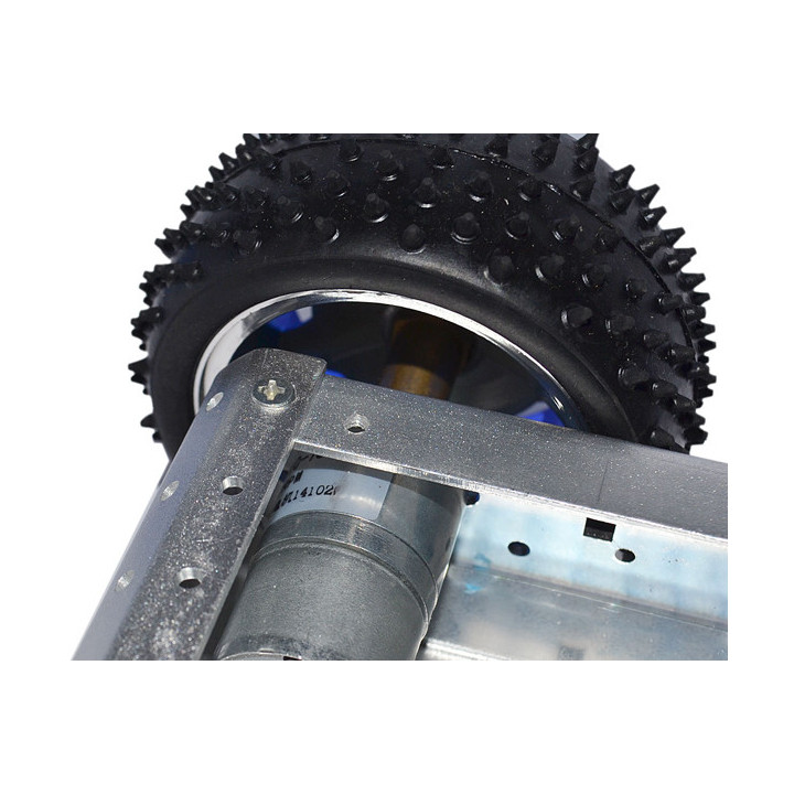 Motoréducteur Ø25mm avec pignons métal de la base robotique en aluminium ROB4 à 4 roues motrices