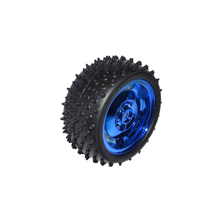 Pneu cranté Ø 80 mm de la base robotique en aluminium ROB4 à 4 roues motrices