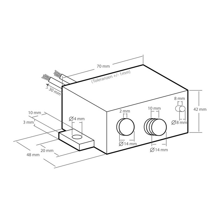 Dimensions du module amplificateur audio 12W universel Kemo M032S