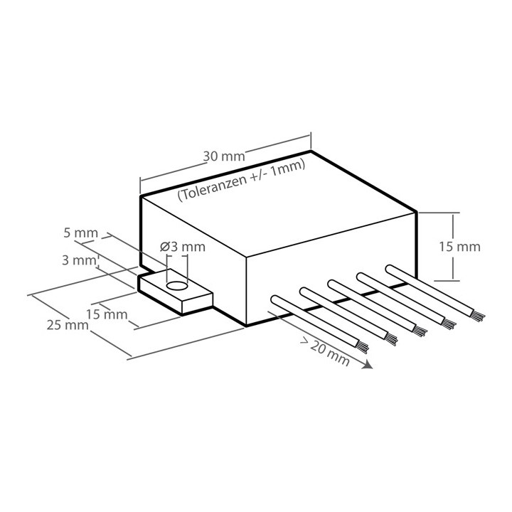 Dimensions du module pré-amplificateur audio universel Kemo M040N