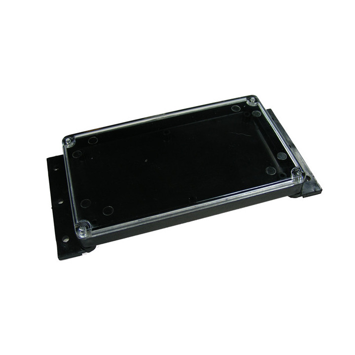 Boitier plastique 120x70x15 avec pattes de fixation et capot transparent G088