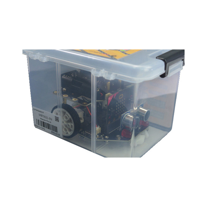 Robot DFRobot micro:Maqueen Plus V2 dans sa boite de rangement