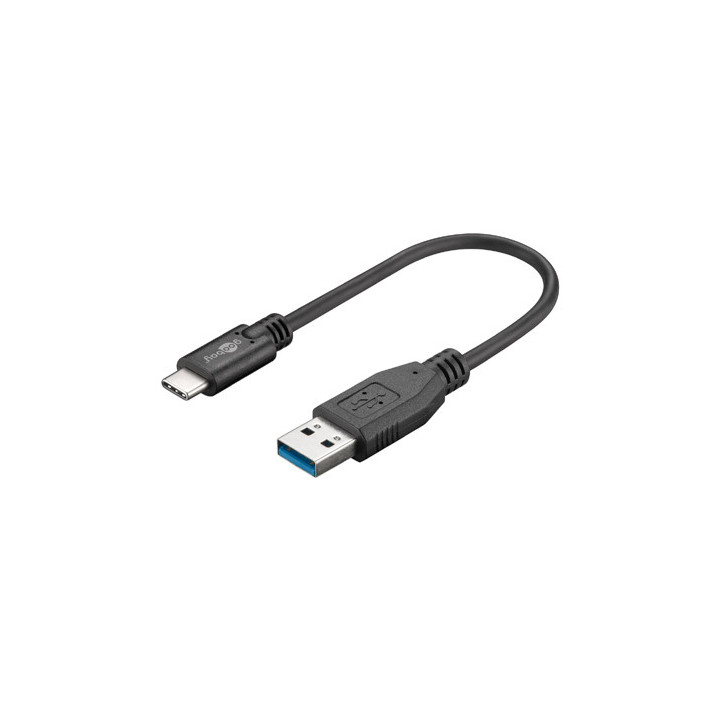 Cordon USB A mâle - USB-C mâle (15 cm)