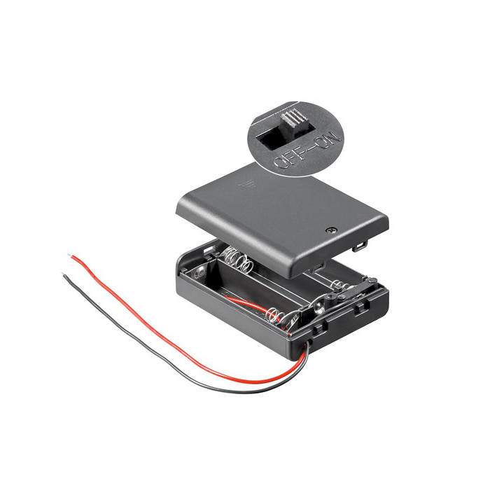 Boitier coupleur pour 3 piles AA (LR6) avec interrupteur