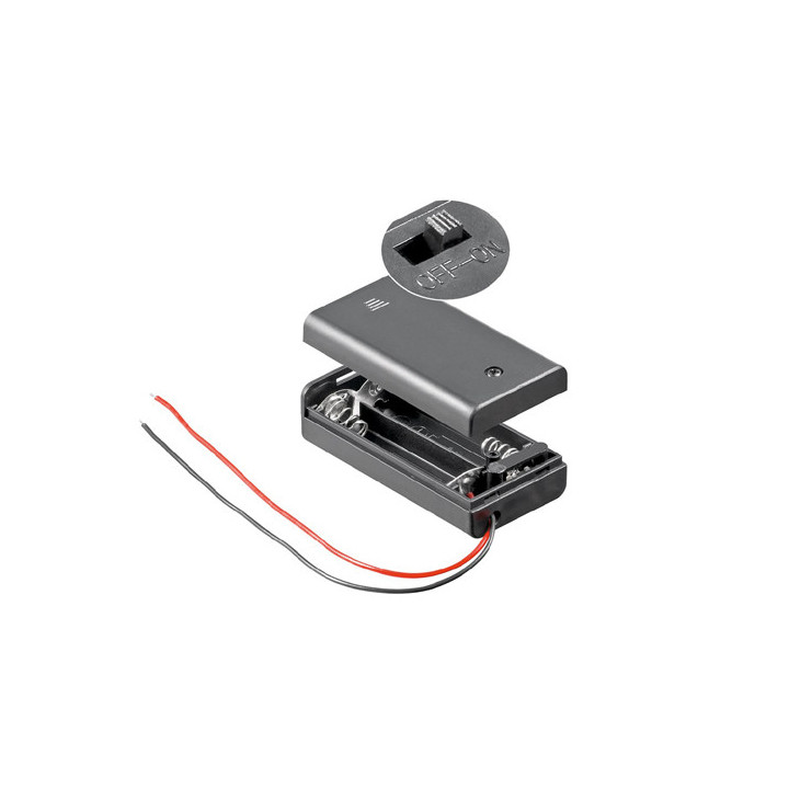 Boitier coupleur pour 2 piles AAA (LR3) avec interrupteur
