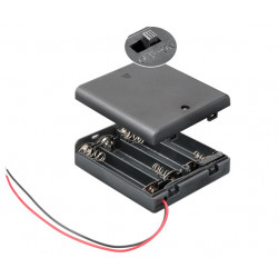 Boitier coupleur pour 4 piles AA (LR6) avec interrupteur