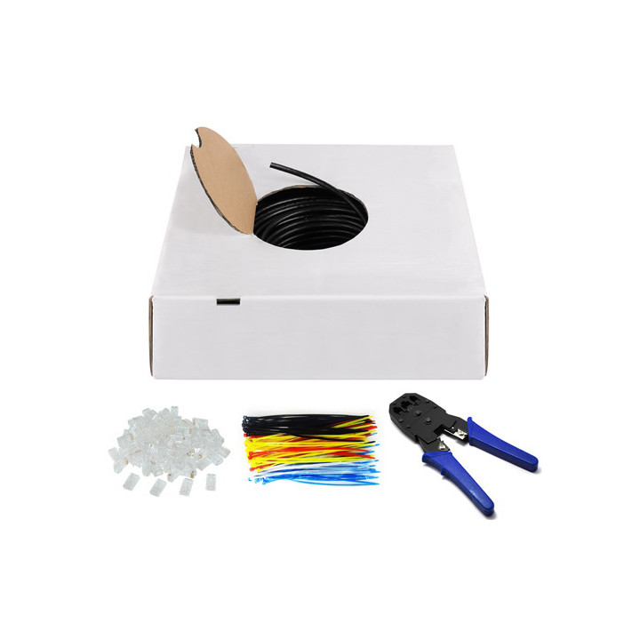 Kit installation câble CAT6 U/UTP extérieur (100 m)  - 1