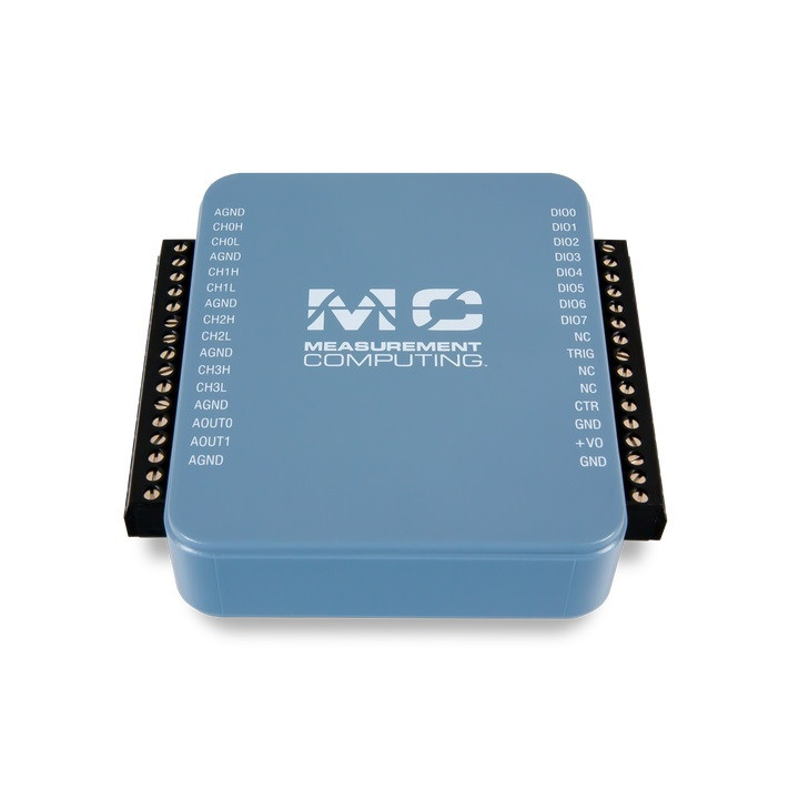 Vue de dessus des boitiers d'acquisition USB MCC USB-231 / USB-234