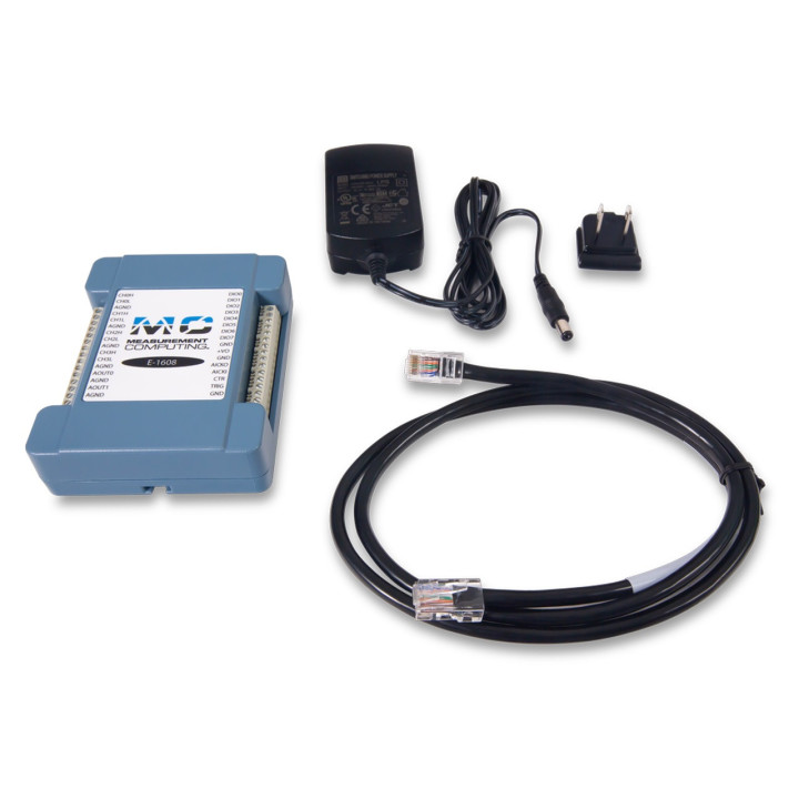 Détail livré avec le boitier d'acquisition Ethernet MCC E-1608