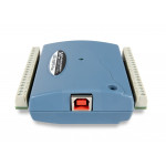 Vue de côté prise USB du boitier d'acquisition MCC USB-1608FS-Plus