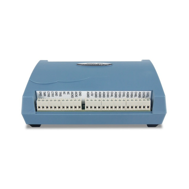 Vue de face du boitier d'acquisition haute vitesse - haute précision MCC USB-1608G