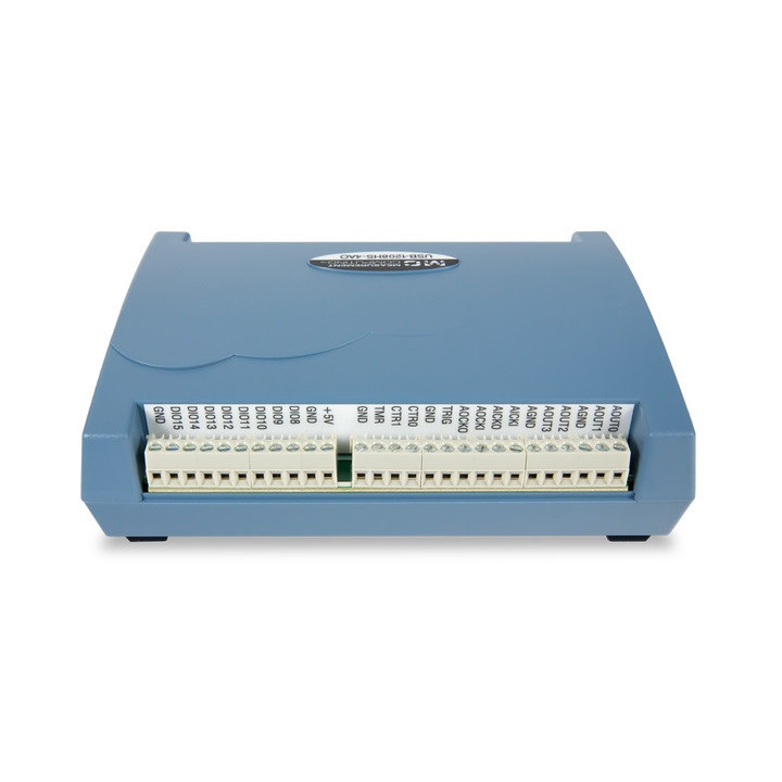 Vue de côté gauche du boitier d'acquisition haute vitesse - MCC USB-1208HS-4AO