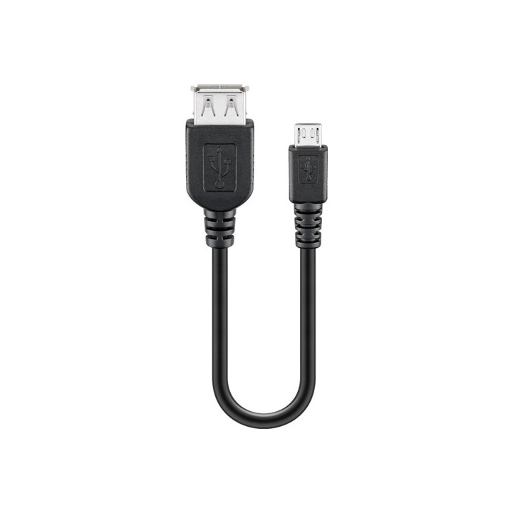 Cordon USB A femelle - micro-USB B mâle (0,2m)