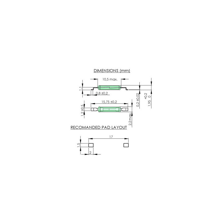 Interrupteur REED N.O (1A max.)  - 2