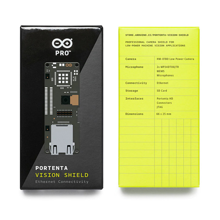 Caractéristiques de la carte Shield Portenta Vision Ethernet ASX00021
