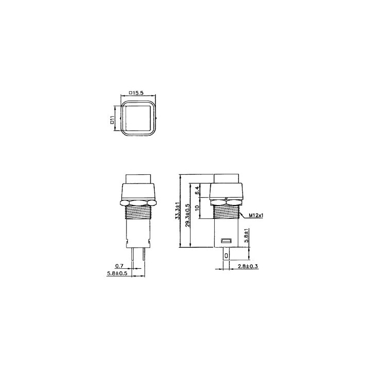 Bouton-poussoir OFF - ON noir  - 2