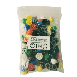 Assortiment de 60 boutons poussoirs 12x12mm pour circuit imprimé