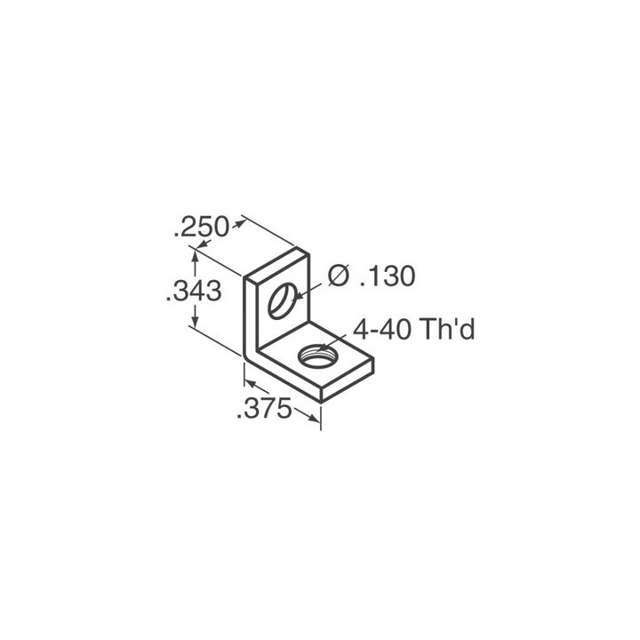Dimensions de l'équerre d'angle 4-40