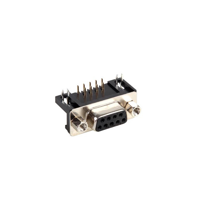 Connecteur SUB-D 9 broches femelle coudée à souder sur circuit imprimé CC019