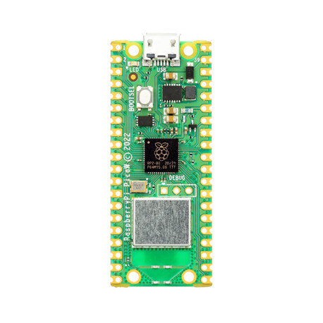 Vue de dessus de la carte Raspberry Pi Pico W Vue de dessus de la carte Raspberry Pi Pico W