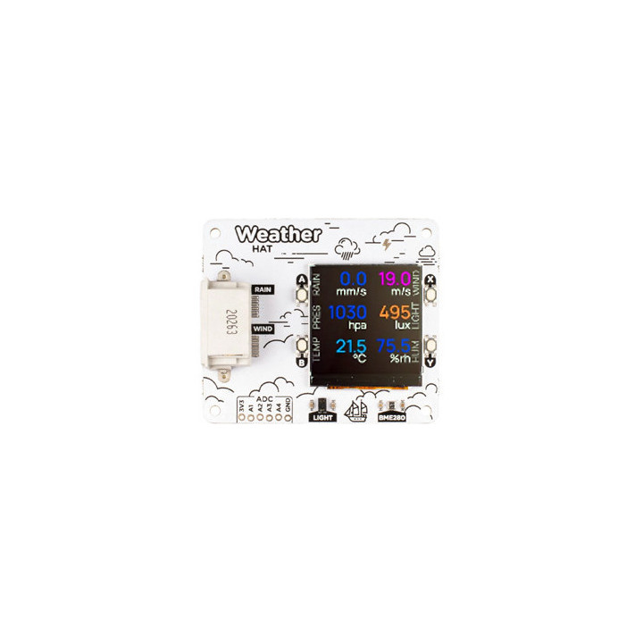 Platine WEATHER HAT pour capteurs météo PIM585
