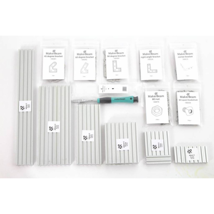 Autre vue du starter kit MakerBeam Regular  aluminium