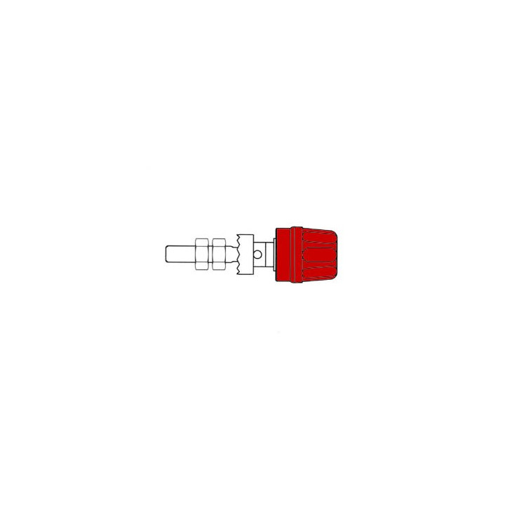 Douille 4 mm à tige longue - rouge  - 1