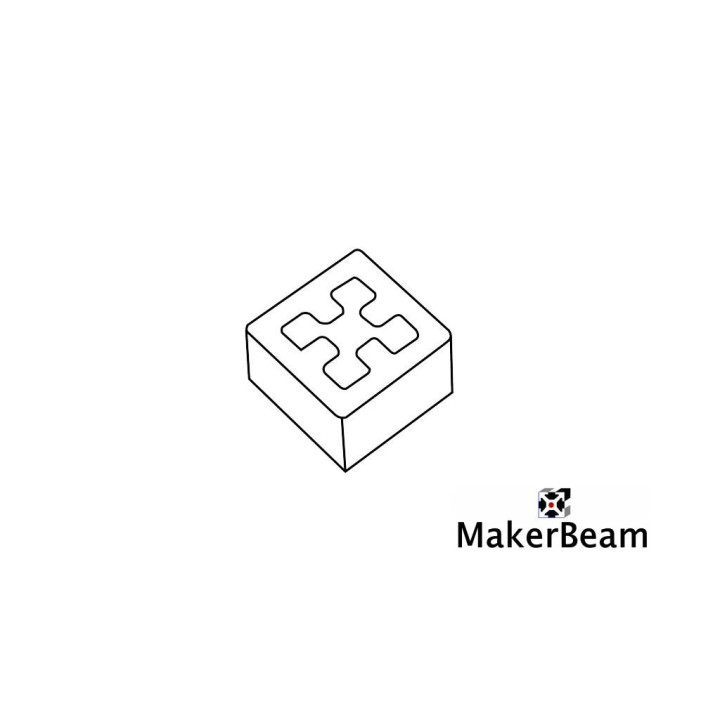 Schéma du pied de finition en impression 3D noir MakerBeam 100472