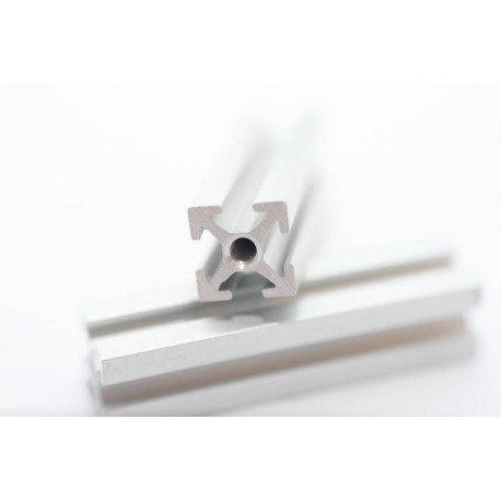 Vue de côté des profilés MakearBeam aluminium clair 40 mm (8 pcs)