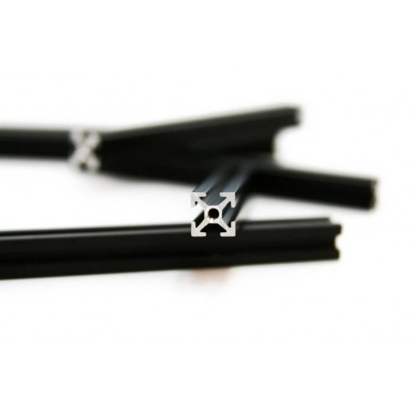 Vue en coupe des profilés MakearBeam aluminium noire 150 mm Vue en coupe des profilés MakearBeam aluminium noire 150 mm