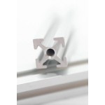 Vue en coupe des profilés MakearBeam aluminium claire 100 mm