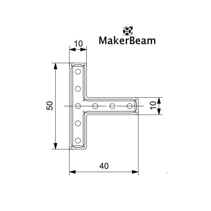 Dimensions des équerres en T 100337