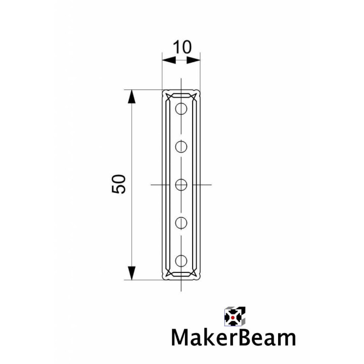 Dimensions de l'équerre droite MAKER100269