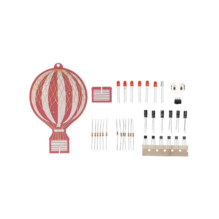 Détail des composants du Kit montgolfière rétro Whadda WSL221
