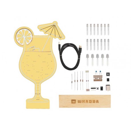 Détail des composants du Kit Cocktail à effets lumineux Whadda WSXL105 Détail des composants du Kit Cocktail à effets lumineux Whadda WSXL105