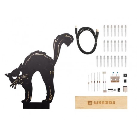 Détail des composants du Kit Chat lumineux Whadda WSXL109 Détail des composants du Kit Chat lumineux Whadda WSXL109