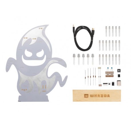 Détail des composants du Kit fantôme lumineux Whadda WSXL110 Détail des composants du Kit fantôme lumineux Whadda WSXL110