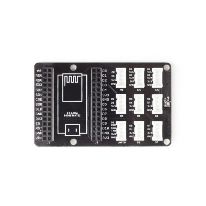 Détail des connecteur de la platine Base Shield Grove pour NodeMCU 105020008