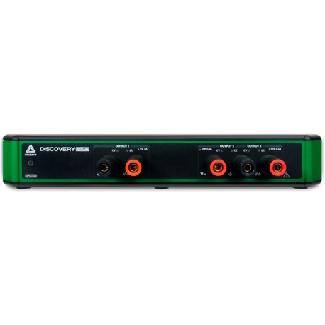 Face avant de l'alimentation programmable 3 sorties USB DPS3340 Discovery