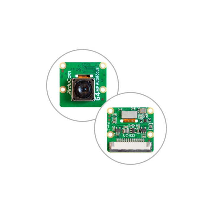 Caméra Autofocus 64 Mpx B0399 pour Raspberry Pi  - recto / verso