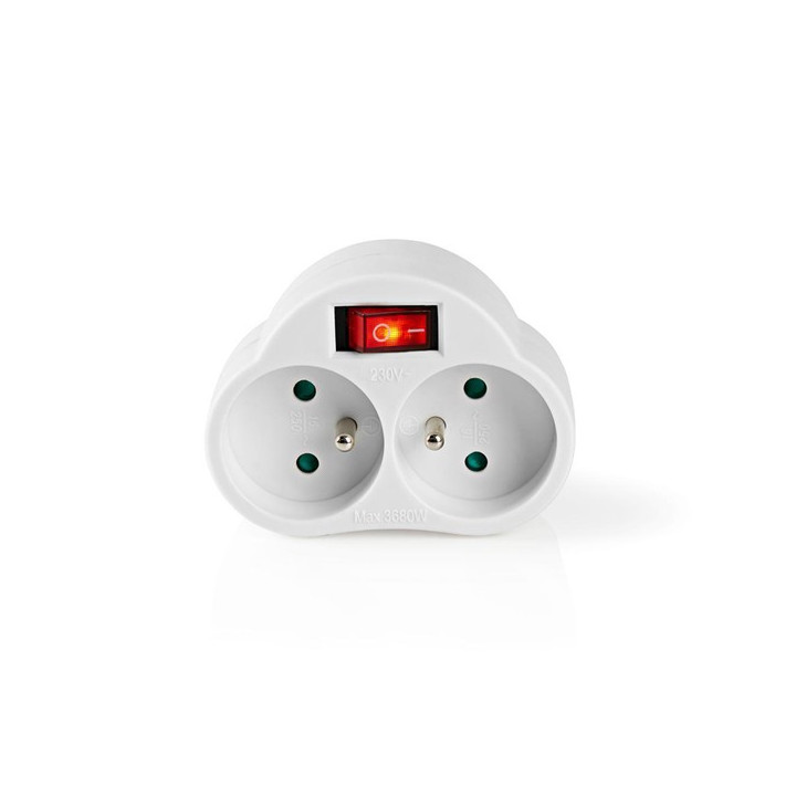 Multiprise 2 prises avec interrupteur (3680 W / 16A)
