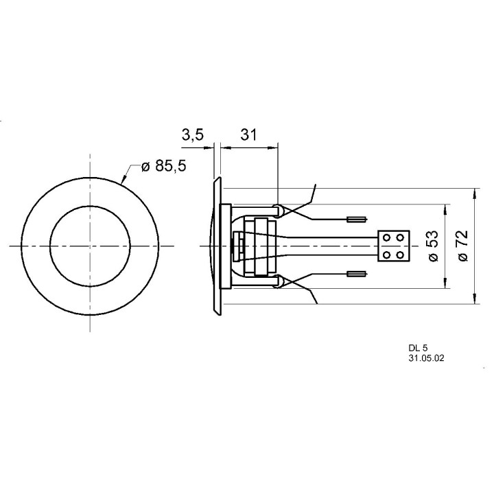 Haut-parleur de plafond DL 5 - 8 Ohm - 5 cm (2")  - 3